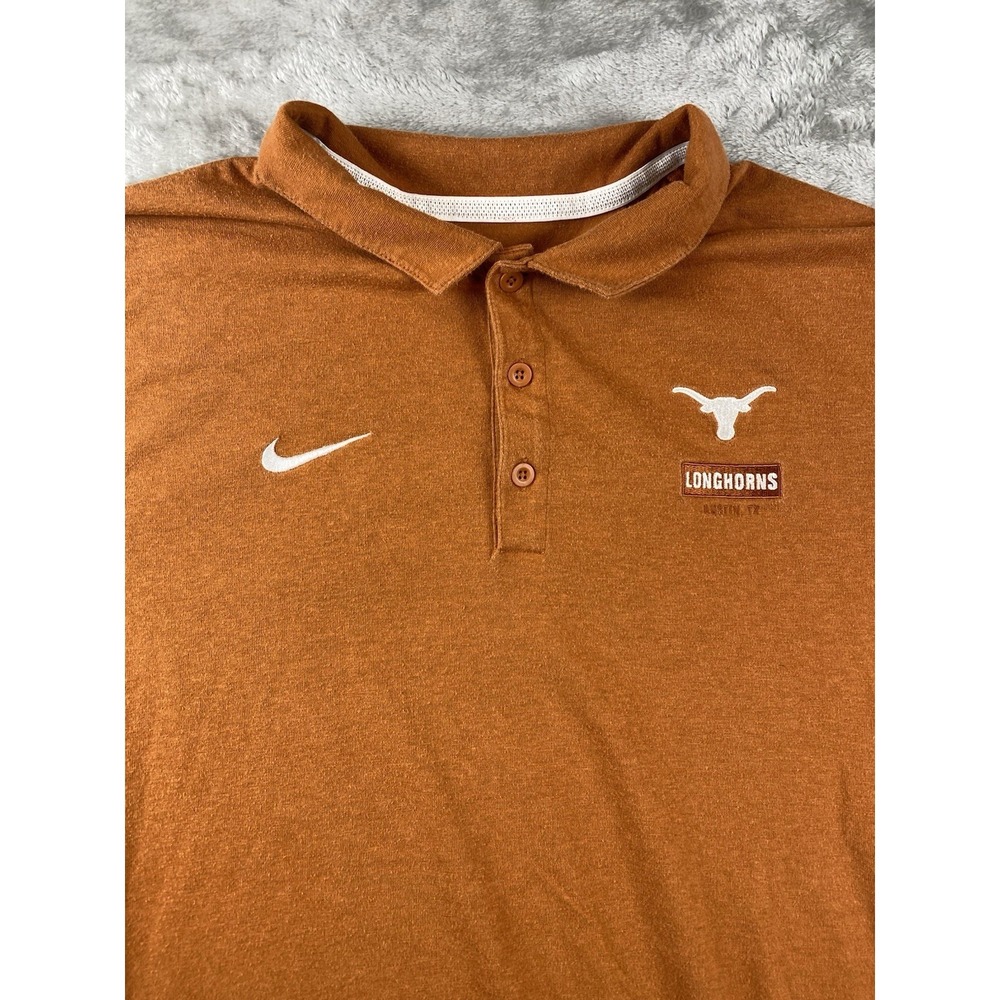 Nike Texas Longhorns Polo Shirt Mens XL Golf Casual Short Sleeve Cotton
